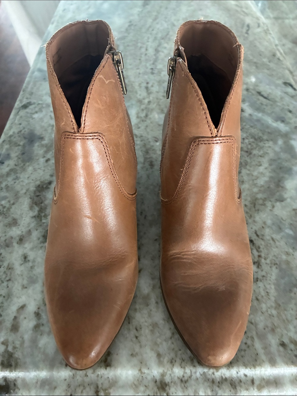 Frye Women's Cognac Brown Leather Ankle Booties